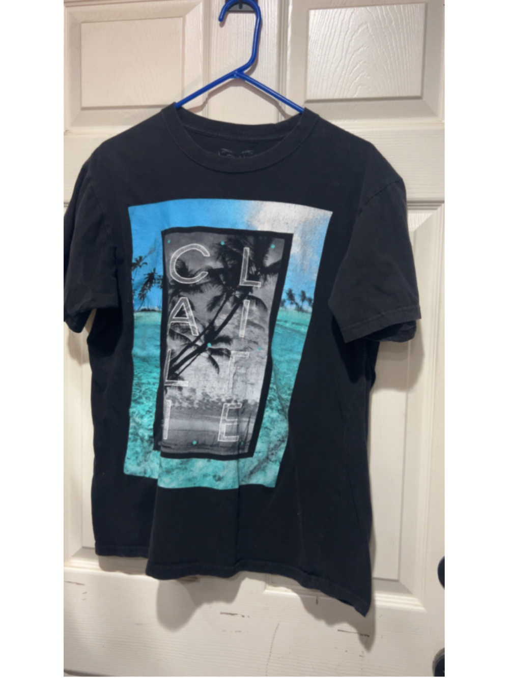 Men's Cino Graphic Short Sleeve Tee, Size L, Black and Blue